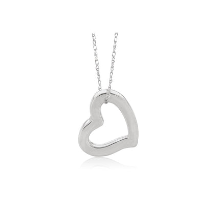 14k White Gold Heart Pendant  DestGlow