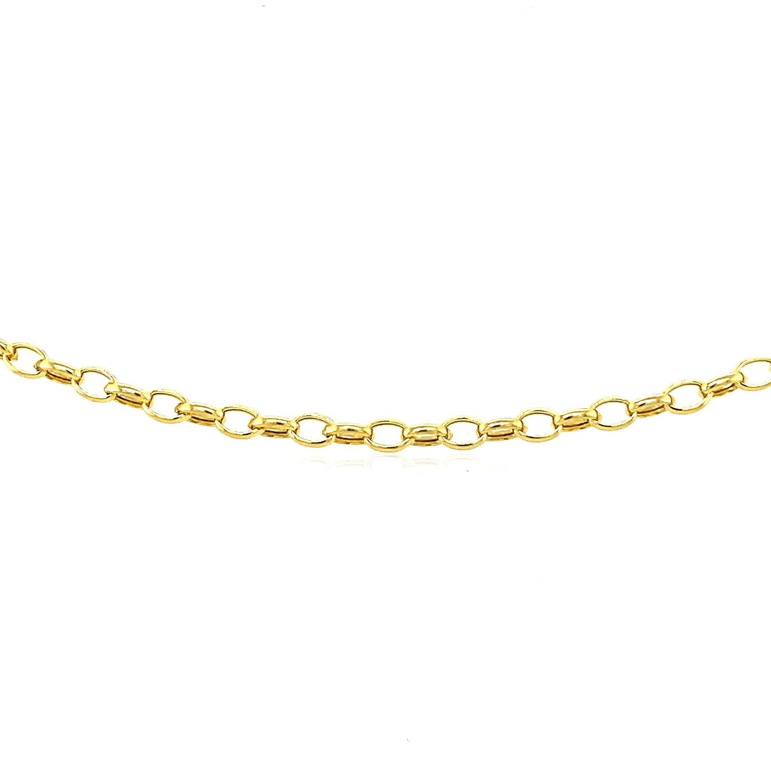 3.2mm 14k Yellow Gold Oval Rolo Bracelet  DestGlow
