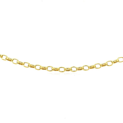 3.2mm 14k Yellow Gold Oval Rolo Bracelet  DestGlow