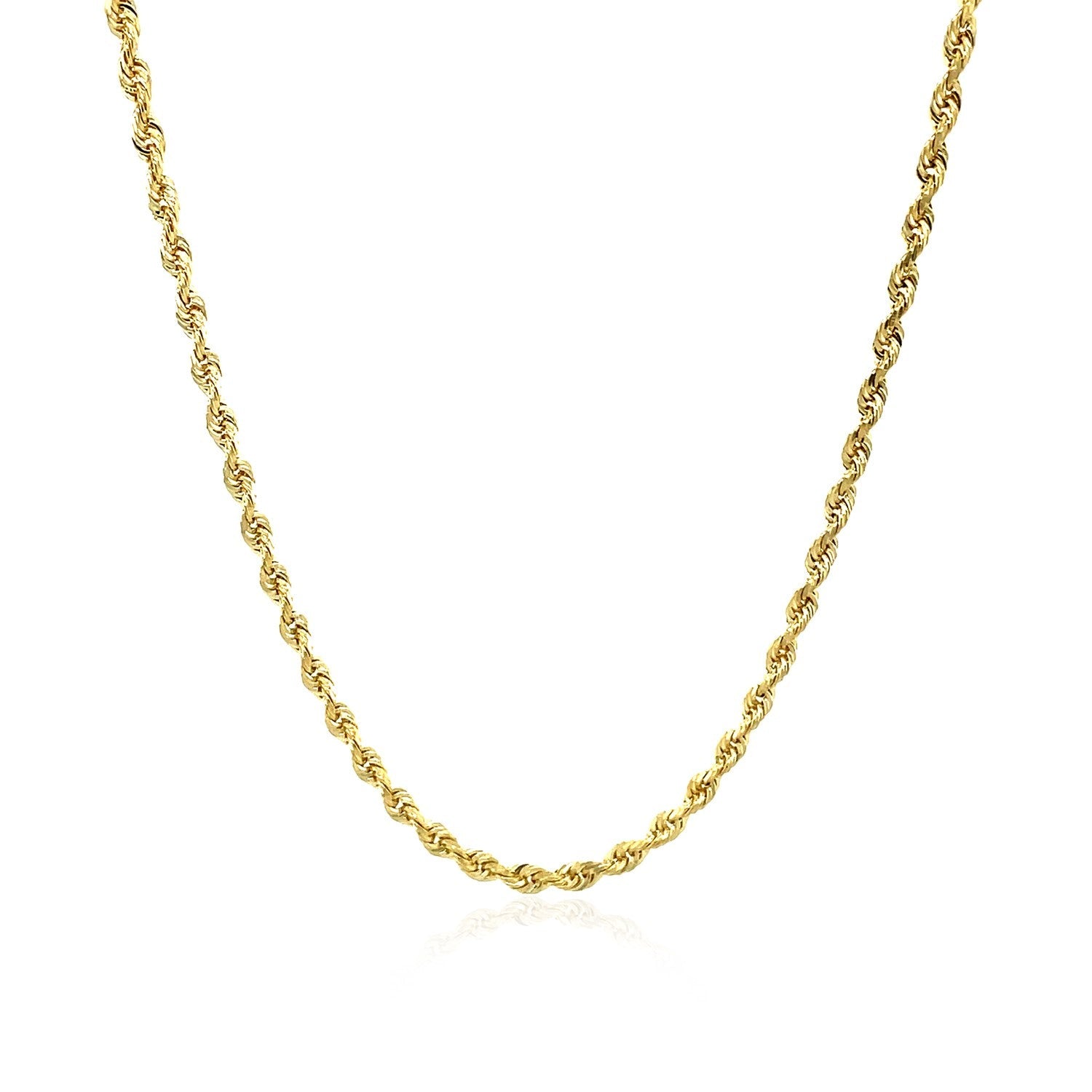 2.5mm 10k Yellow Gold Solid Diamond Cut Rope Chain by Bids.com