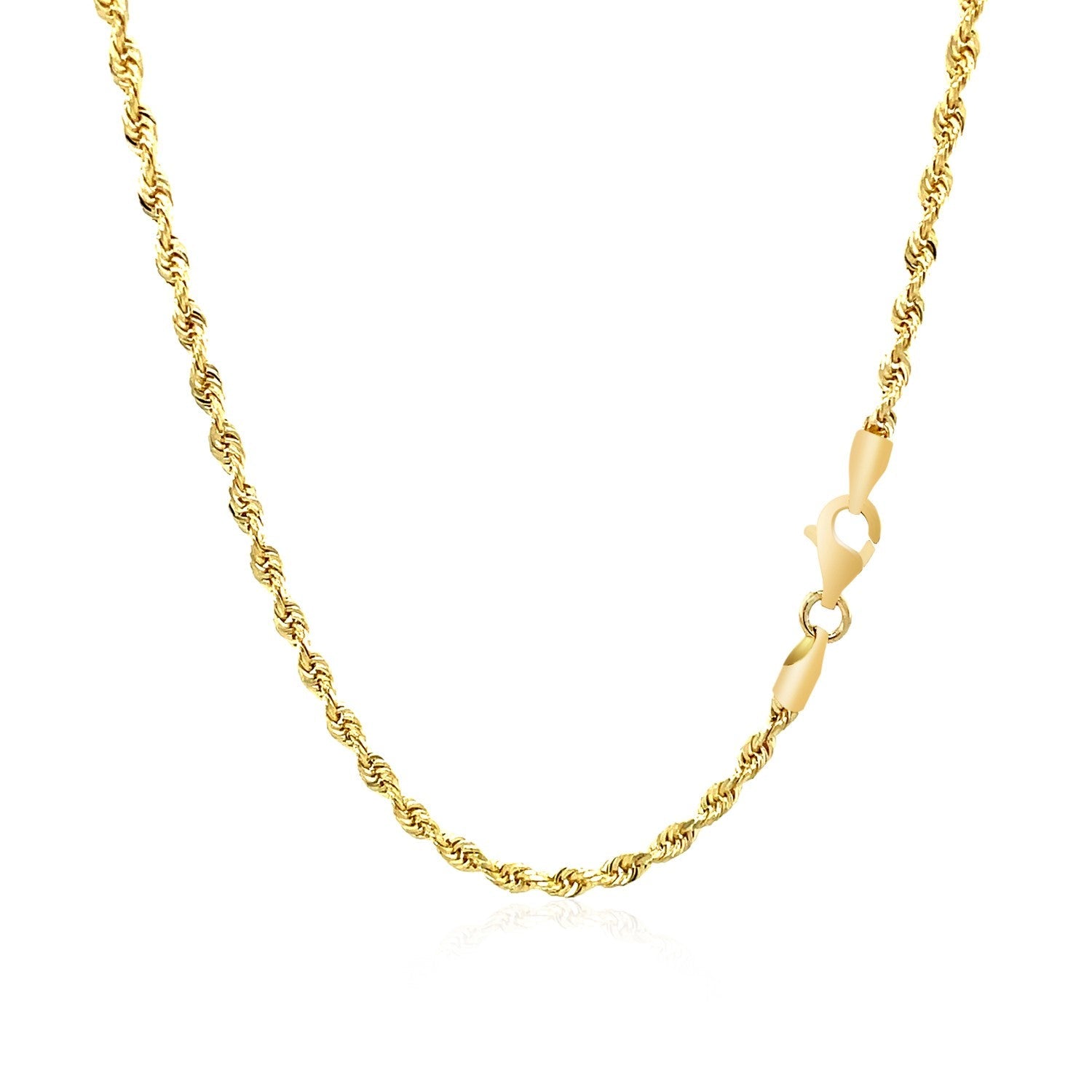 2.5mm 10k Yellow Gold Solid Diamond Cut Rope Chain by Bids.com