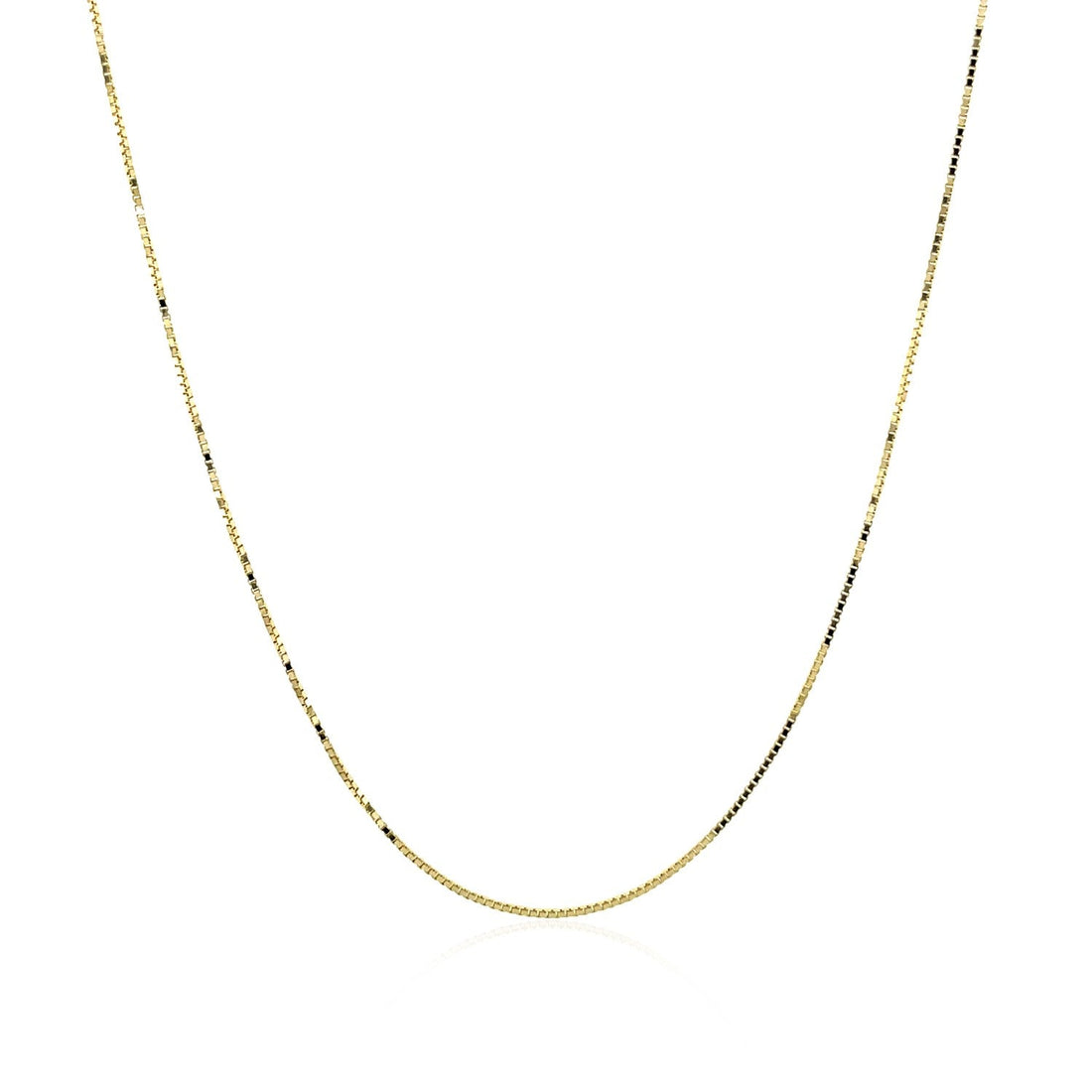 14k Yellow Gold Classic Box Chain 0.6mm - DestGlow