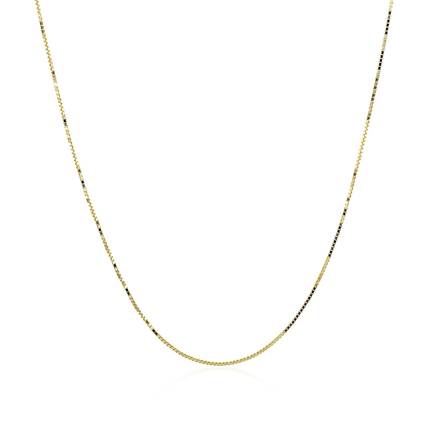 14k Yellow Gold Classic Box Chain 0.6mm - DestGlow