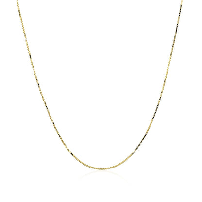 14k Yellow Gold Classic Box Chain (0.60 mm) - DestGlow