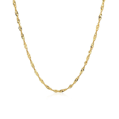 14k Yellow Gold Singapore Chain 1.7mm  DestGlow