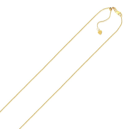 10k Yellow Gold Adjustable Cable Chain (1.10 mm) by Avera Group