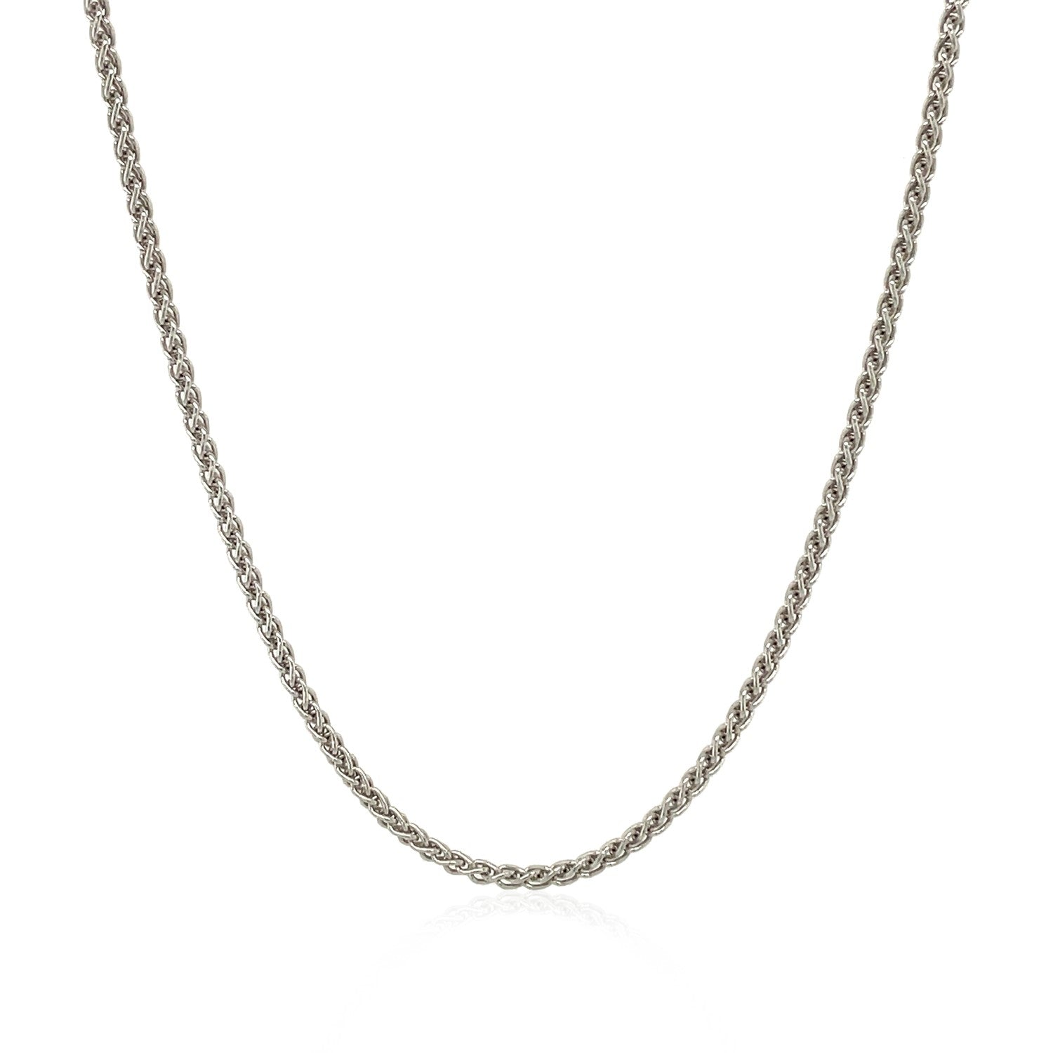 Sterling Silver Rhodium Plated Wheat Chain 1.3mm by Bids.com