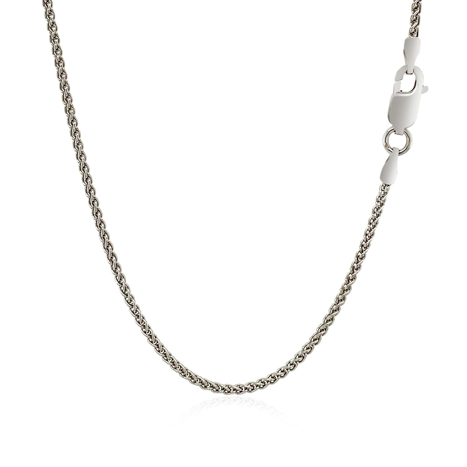 Sterling Silver Rhodium Plated Wheat Chain 1.3mm by Bids.com