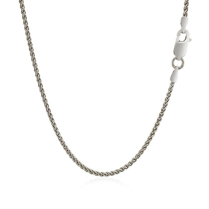 Sterling Silver Rhodium Plated Wheat Chain 1.3mm by Bids.com