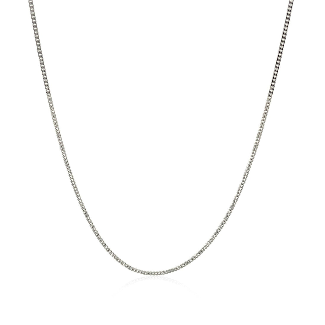 14k White Gold Gourmette Chain 1.0mm (1.00 mm) - DestGlow