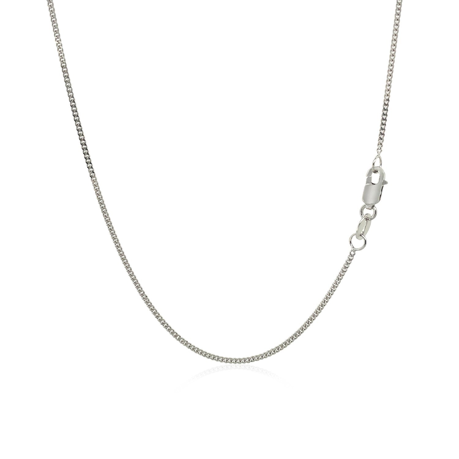 14k White Gold Gourmette Chain 1.0mm (1.00 mm) - DestGlow