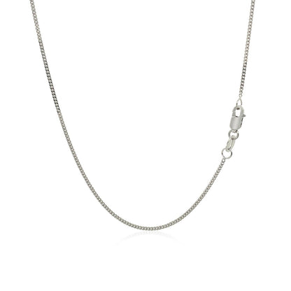 14k White Gold Gourmette Chain 1.0mm (1.00 mm) - DestGlow