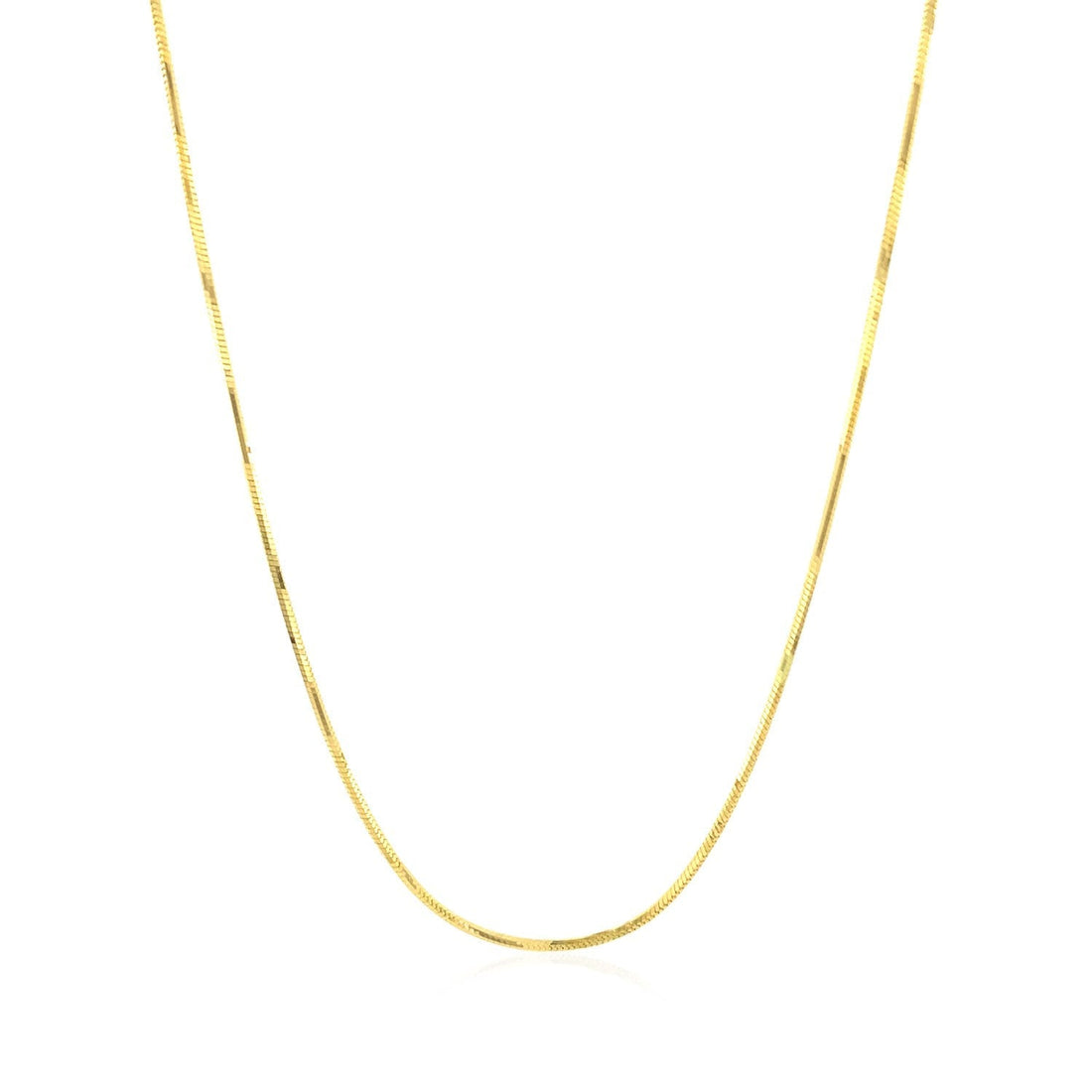 14k Yellow Gold Octagonal Shiny Snake Chain (0.85 mm) 