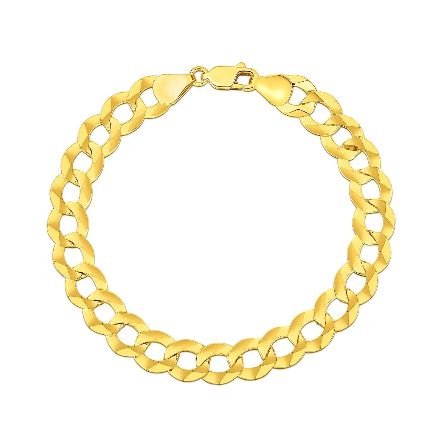 14k Yellow Gold Solid Curb Bracelet 10.0mm by Bids.com