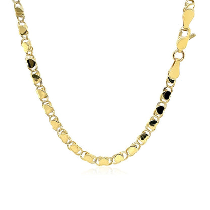 3.3mm 14k Yellow Gold Heart Chain  DestGlow