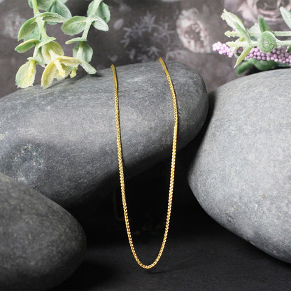 14k Yellow Gold Diamond Cut Round Wheat Chain 1.0mm by Bids.com