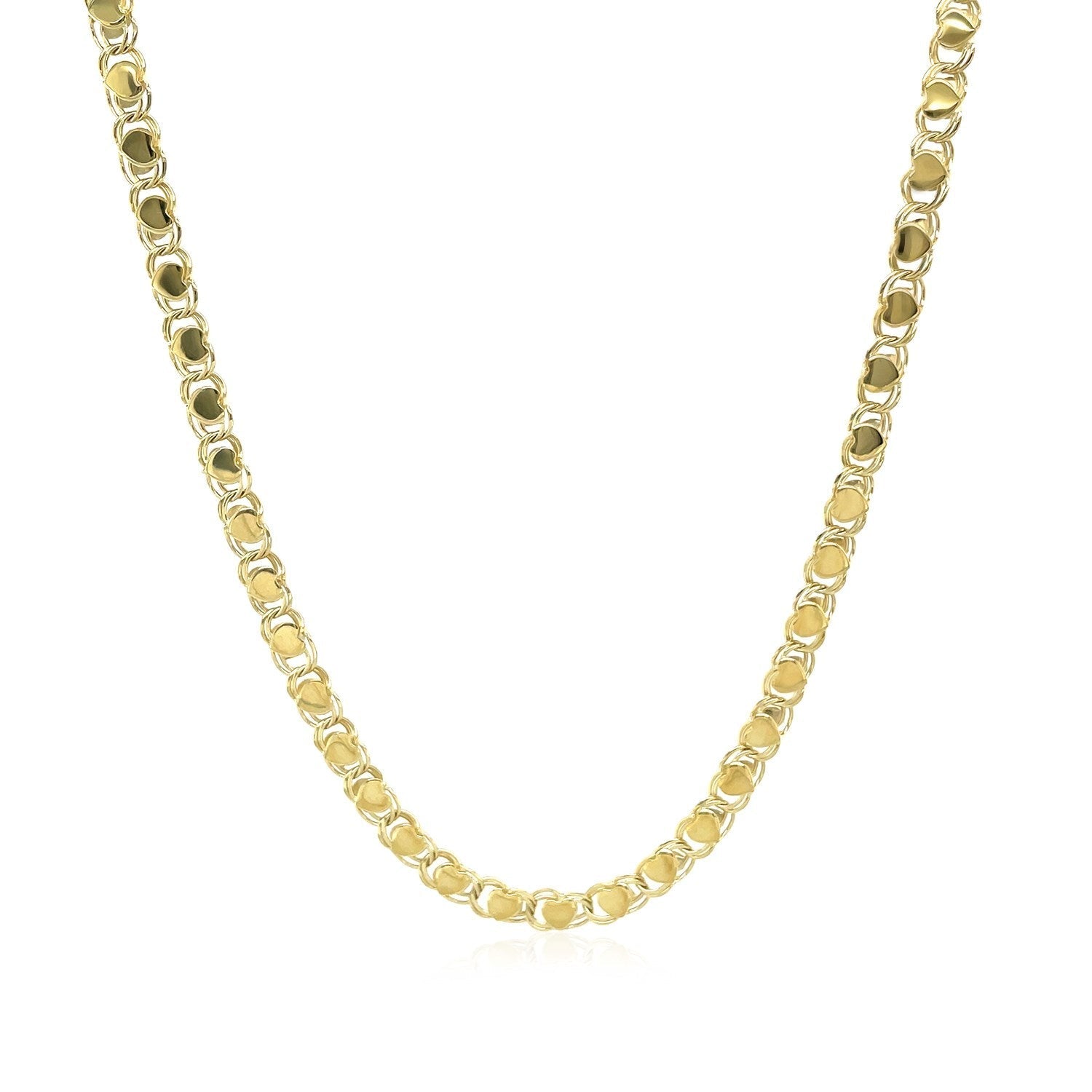 14k Yellow Gold Heart Chain (3.00 mm) 
