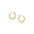 14k Yellow Gold Hoop Earring with Diamond-Cut Finish (3x20mm) - earrings