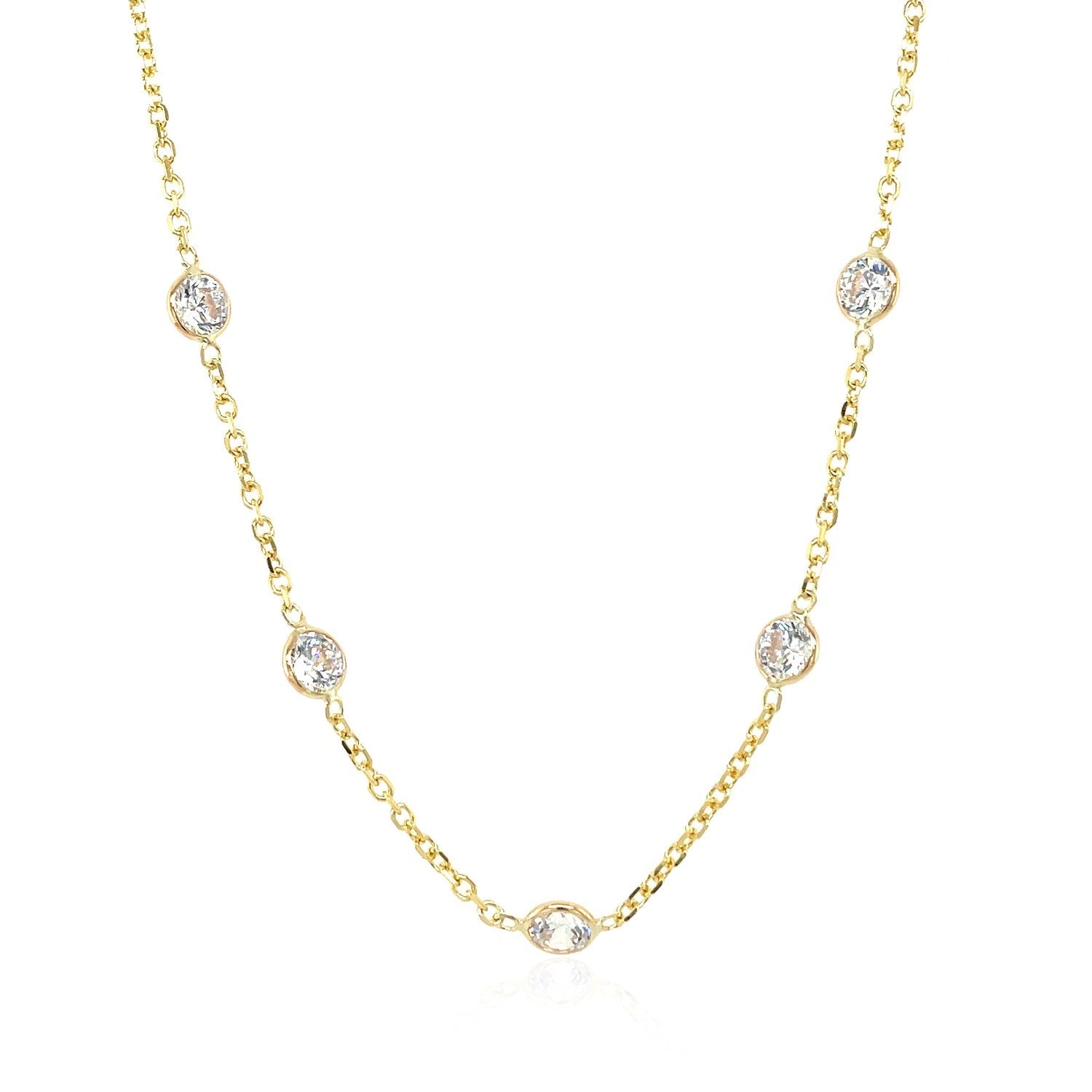 14k Yellow Gold CZ By the Yard Long Links by Bids.com