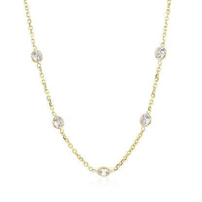 14k Yellow Gold CZ By the Yard Long Links by Bids.com