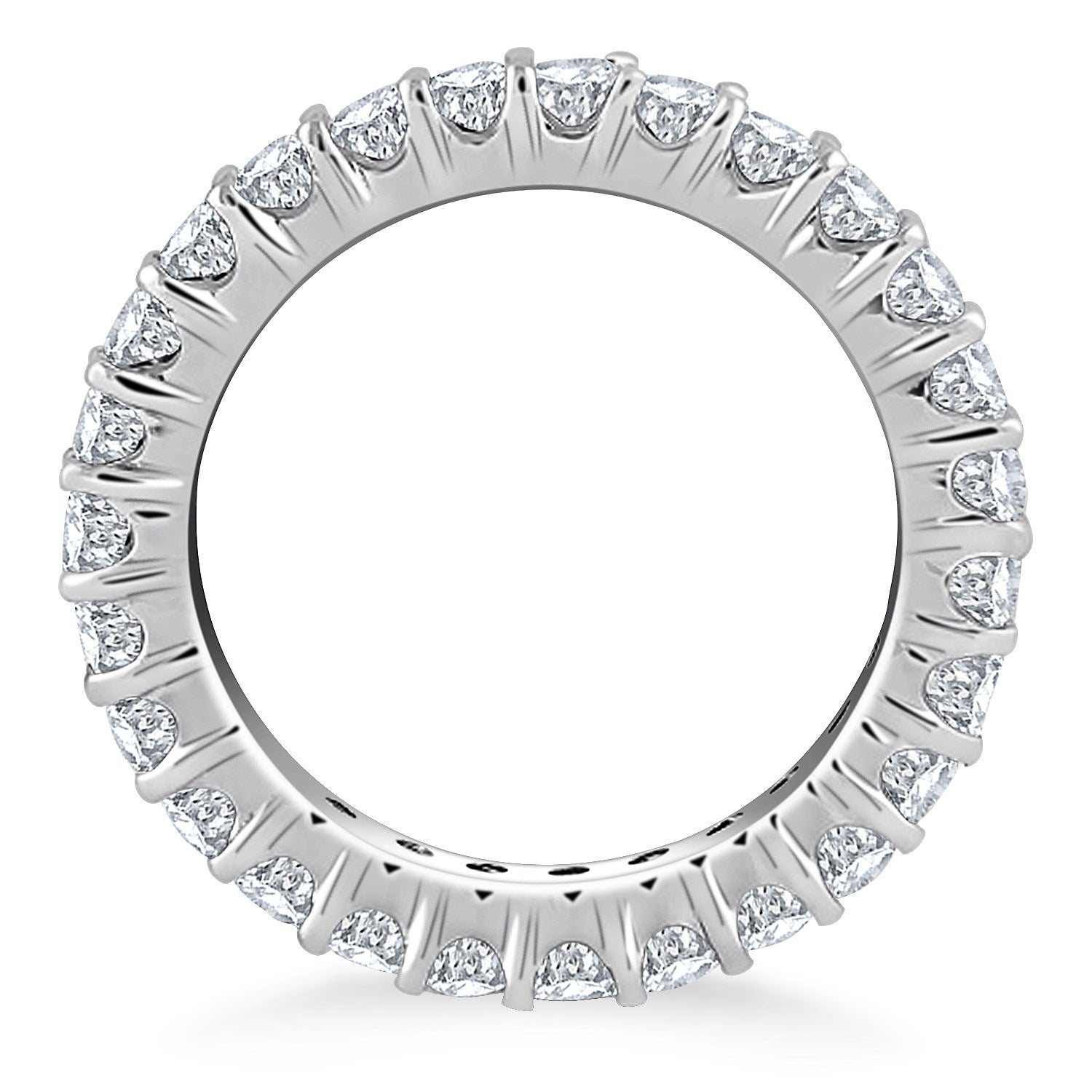 14k White Gold Common Prong Round Diamond Eternity Ring by Bids.com