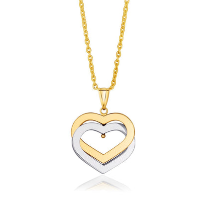14k Two-Tone Gold Intertwined Hearts Pendant by Bids.com