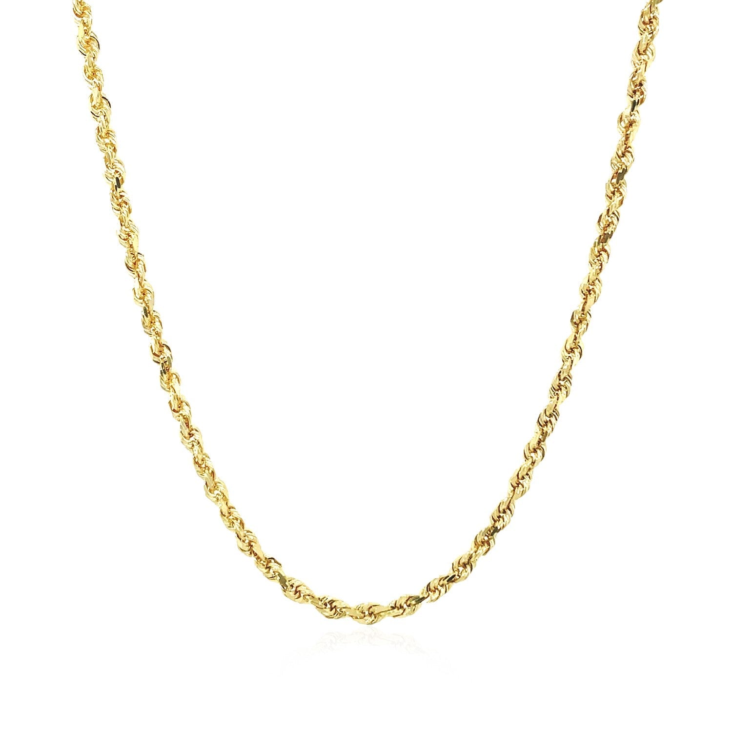 2.25mm 10k Yellow Gold Solid Diamond Cut Rope Chain by Bids.com