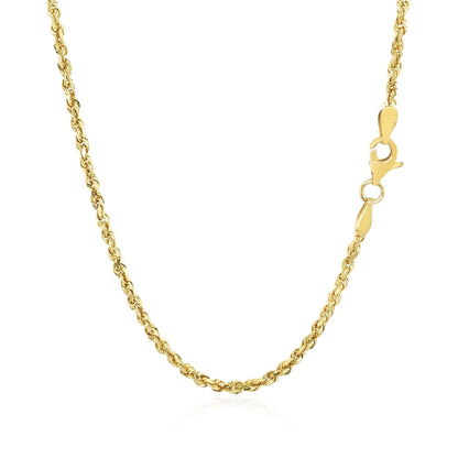 2.25mm 10k Yellow Gold Solid Diamond Cut Rope Chain by Bids.com