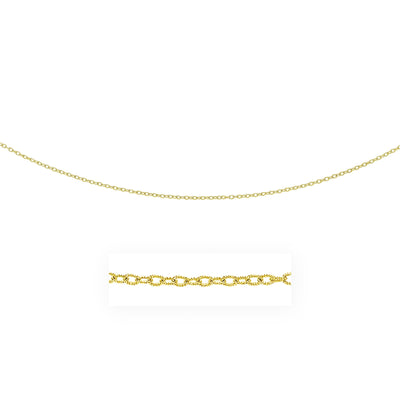 14k Yellow Gold Pendant Chain with Textured Links (2.50 mm)