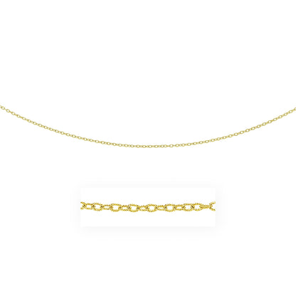 14k Yellow Gold Pendant Chain with Textured Links (2.50 mm)
