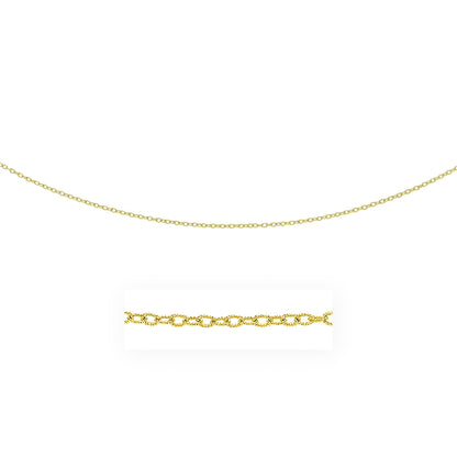 14k Yellow Gold Pendant Chain with Textured Links (2.50 mm) 