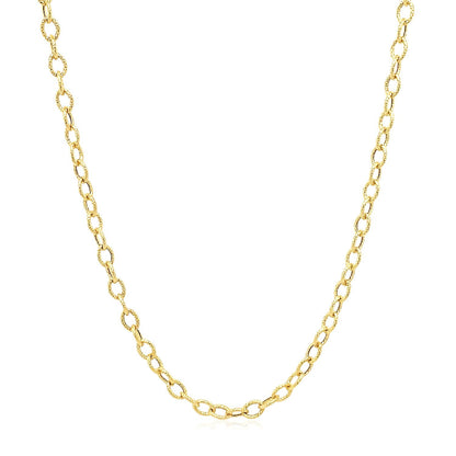 2.5mm 14k Yellow Gold Pendant Chain with Textured Links by Bids.com