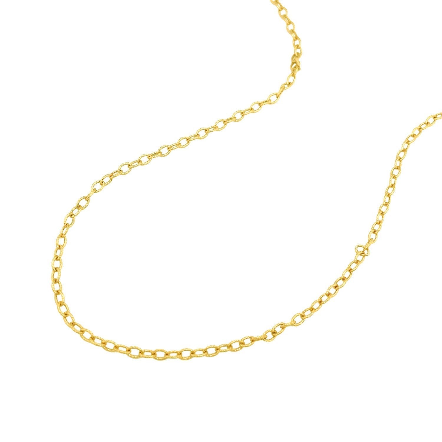 14k Yellow Gold Pendant Chain with Textured Links (2.50 mm) 