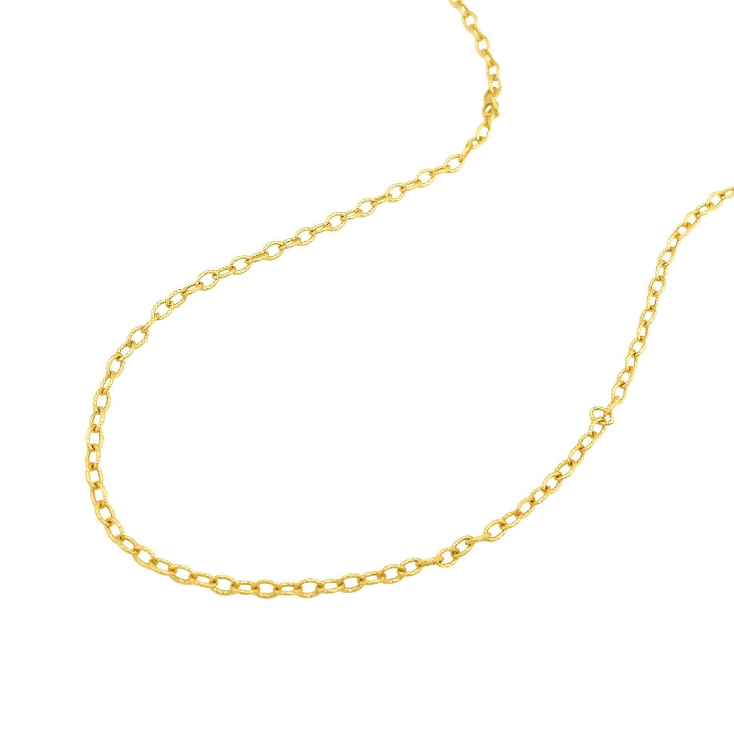 2.5mm 14k Yellow Gold Pendant Chain with Textured Links by Bids.com