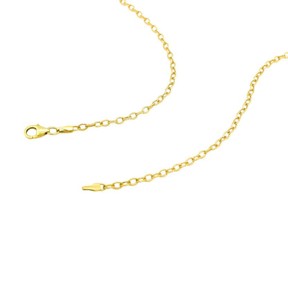 14k Yellow Gold Pendant Chain with Textured Links (2.50 mm) 