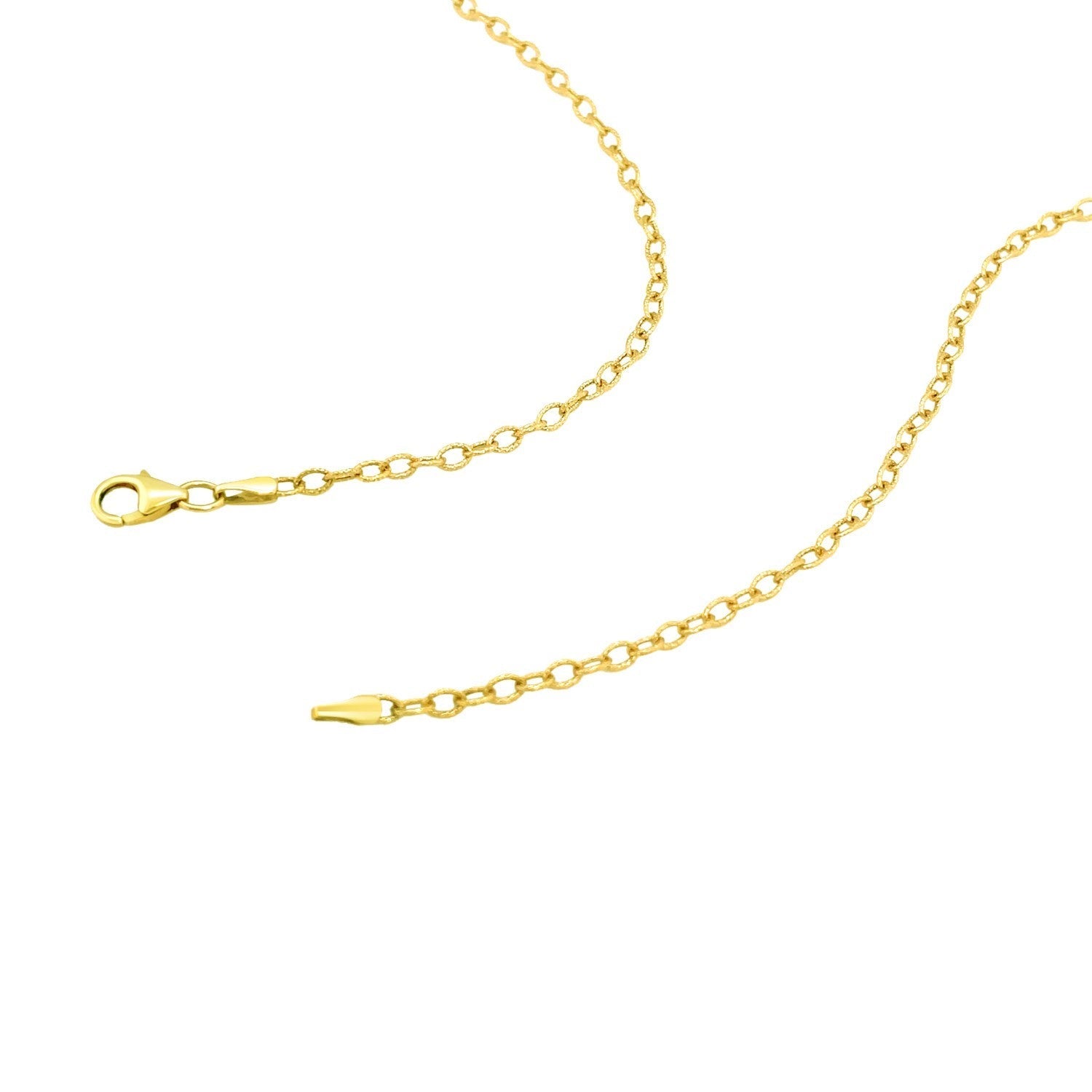 2.5mm 14k Yellow Gold Pendant Chain with Textured Links by Bids.com