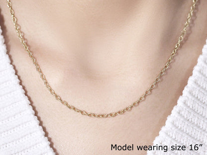 2.5mm 14k Yellow Gold Pendant Chain with Textured Links by Bids.com