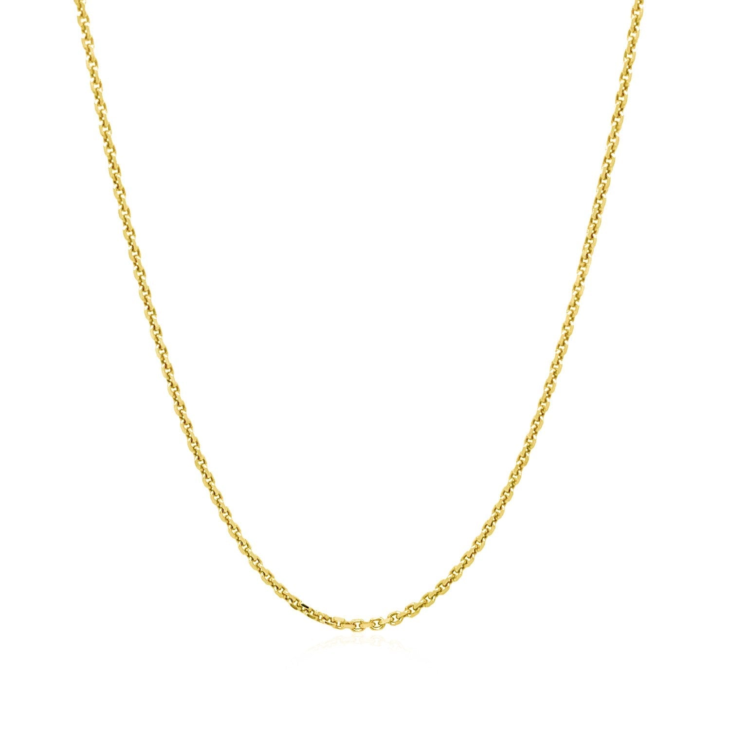 14k Yellow Gold Diamond Cut Cable Link Chain 1.4mm by Bids.com