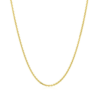 14k Yellow Gold Diamond Cut Cable Link Chain 1.4mm by Bids.com