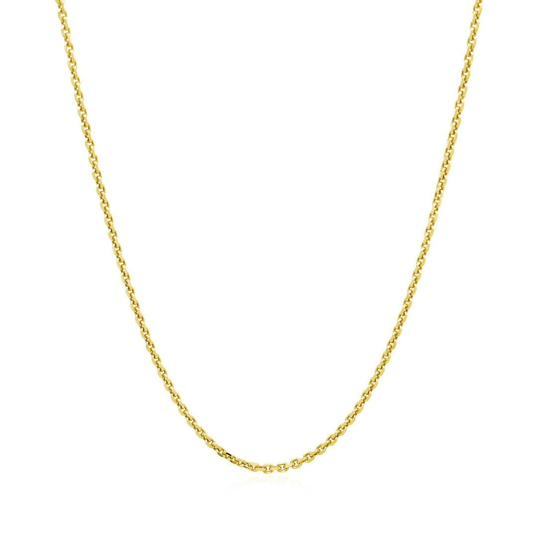 14k Yellow Gold Diamond Cut Cable Link Chain 1.4mm 