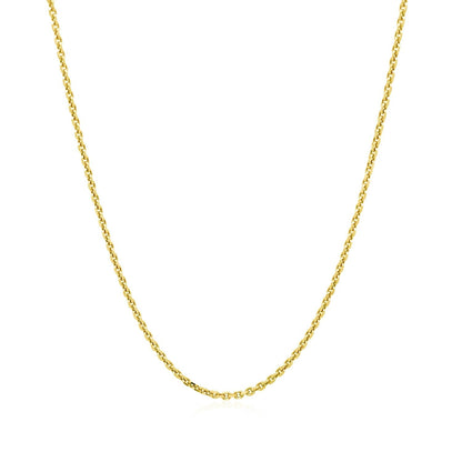 14k Yellow Gold Diamond Cut Cable Link Chain 1.4mm 