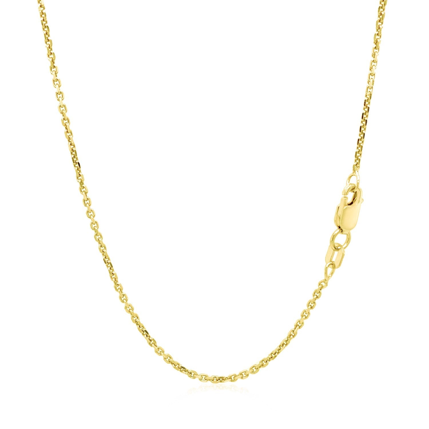 14k Yellow Gold Diamond Cut Cable Link Chain 1.4mm by Bids.com
