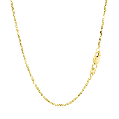 14k Yellow Gold Diamond Cut Cable Link Chain 1.4mm by Bids.com