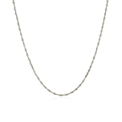 10k White Gold Singapore Chain  (1.10 mm) - DestGlow