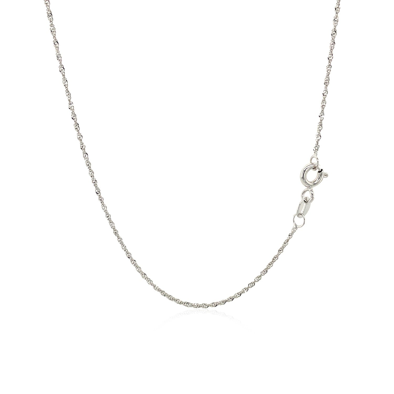 10k White Gold Singapore Chain  (1.10 mm) - DestGlow