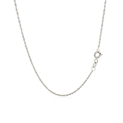 10k White Gold Singapore Chain  (1.10 mm) - DestGlow