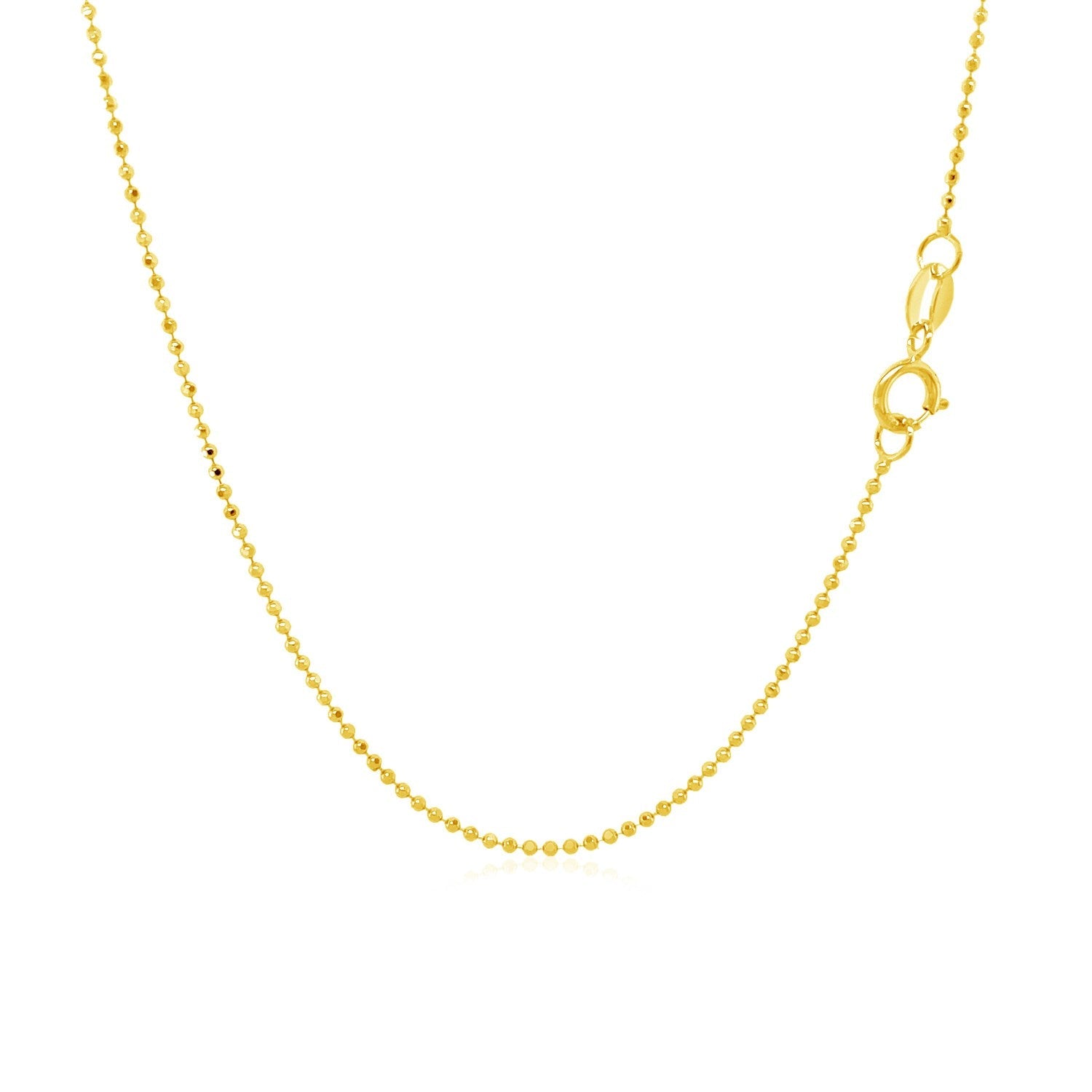 14k Yellow Gold Diamond-Cut Bead Chain 1.0mm by Bids.com
