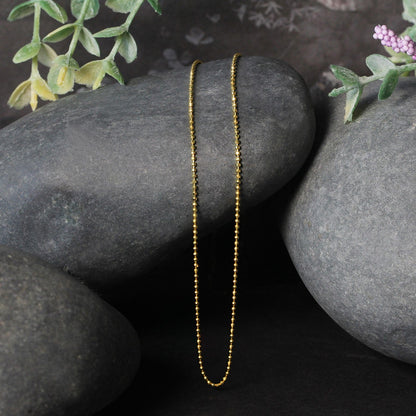 14k Yellow Gold Diamond-Cut Bead Chain 1.0mm by Bids.com