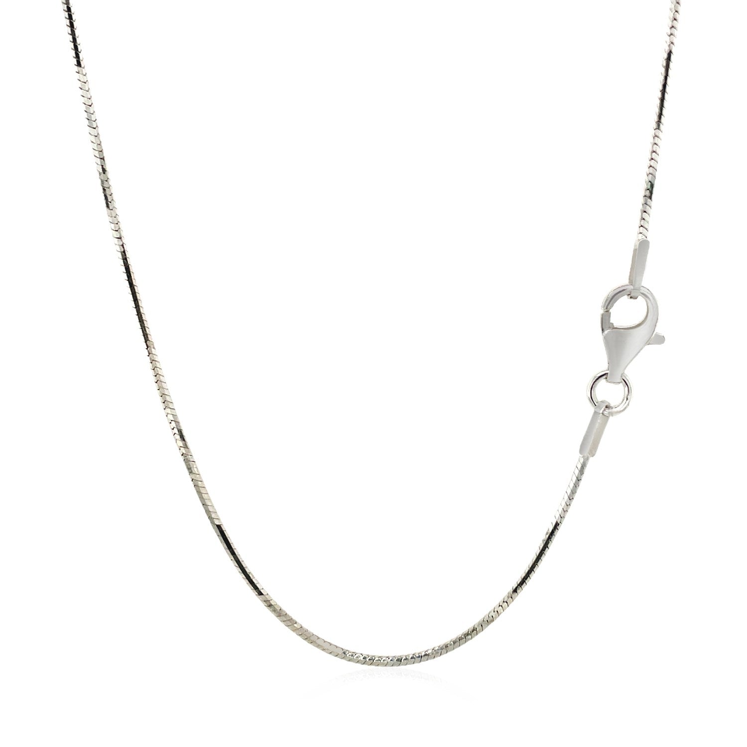 Sterling Silver Rhodium Plated Octagonal Snake Chain 1.1mm by Bids.com