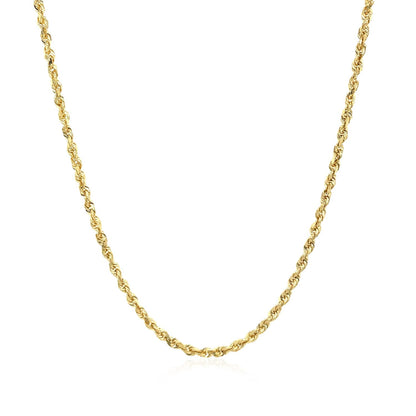 2.0mm 10k Yellow Gold Solid Diamond Cut Rope Chain by Bids.com